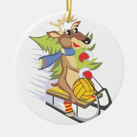 Water Polo Rendier met bal ornament (Voorkant)