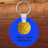 Water Polo Rocks!! sleutelhanger blauw! (Voorkant)
