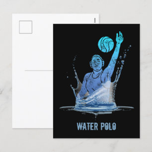 Water Polo  sporter met bal Feestdagenkaart
