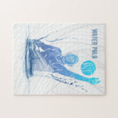 Water Polo sporter met bal Legpuzzel (Horizontaal)