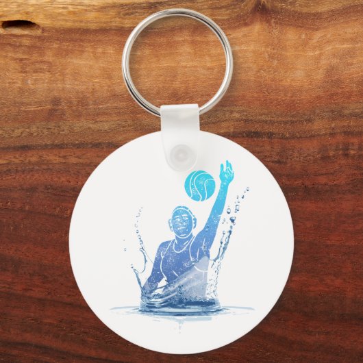 Water Polo  sporter met bal Sleutelhanger (Voorkant)