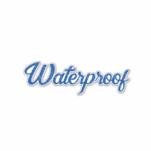 Water Proof Splash Gratis Pakket Label Blue Classy