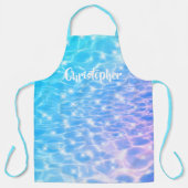 Water rimpelt watertextuur moderne aangepaste naam schort (Voorkant)