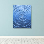 Water Ripple Blue Canvas Afdruk (Insitu (Houten vloer))