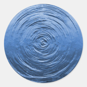 Water Ripple Blue Ronde Sticker