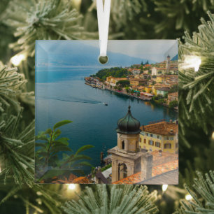 Water   San Benedetto Kerk Lake Garda, Italië Glas Ornament