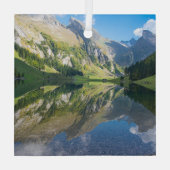 Water | Seealpsee meer Zwitserse Alpen Zwitserland Glas Ornament (Achterkant)