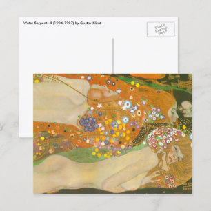 Water serpents II by Gustav Klimt, Art Nouveau Briefkaart