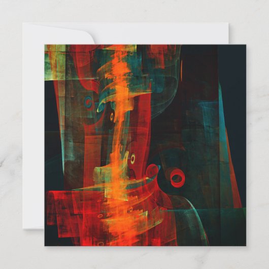 Water Sinaasappel Rood Blauw Modern Abstract Kunst (Voorkant)