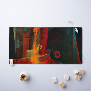 Water Sinaasappel Rood Blauw Modern Abstract Kunst Bureaumat
