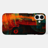 Water Sinaasappel Rood Blauw Modern Abstract Kunst Case-Mate iPhone Case (Achterkant (horizontaal))