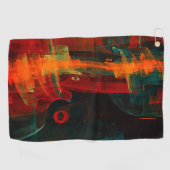 Water Sinaasappel Rood Blauw Modern Abstract Kunst Golfhanddoek (Horizontaal)