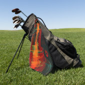 Water Sinaasappel Rood Blauw Modern Abstract Kunst Golfhanddoek (Groen)