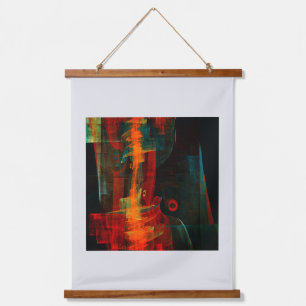 Water Sinaasappel Rood Blauw Modern Abstract Kunst Hangend Wandkleed