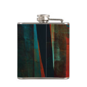 Water Sinaasappel Rood Blauw Modern Abstract Kunst Heupfles (Achterkant)