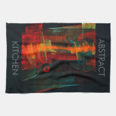 Water Sinaasappel Rood Blauw Modern Abstract Kunst Theedoek (Horizontaal)