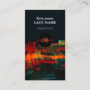 Water Sinaasappel Rood Blauw Modern Abstract Kunst Visitekaartje