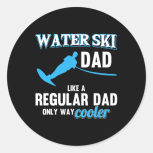 Water Ski Vader Als Een Gewone Vader Strand Atlete Ronde Sticker