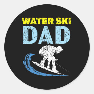 Water Ski Vader Waterskiën Beste Papa Ooit Vaderda Ronde Sticker
