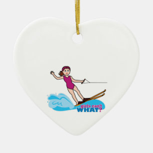 Water-Skier-Girl 1 Keramisch Ornament