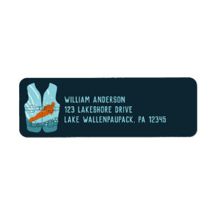 Water Skiers Skiing Life Jacket Return Address Etiket