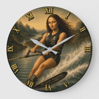 Water Skiing Funny Mona Lisa Gift for Lake & Water Grote Klok