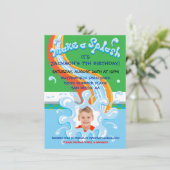 Water Slide Park Pool Party Invitation (Debout devant)