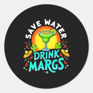 Water sparen drink margs alcohol margarita Mexican Ronde Sticker