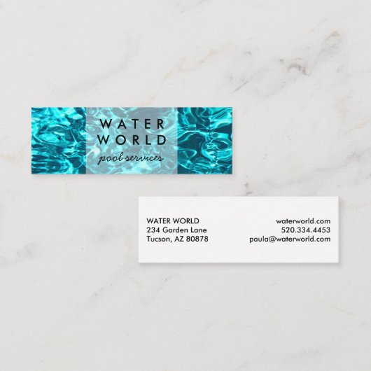 Water Sparkles Swimpool Services Photo Travel Mini Visitekaartje (Voorkant / Achterkant)