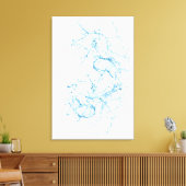 Water spettert als vissen yin yang blauw canvas afdruk (Insitu (Woonkamer))