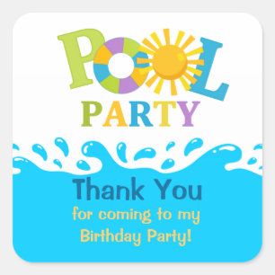 Water Splash Boy Pool Party Dank u Sticker