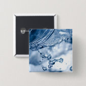 Water Splash Vierkante Button 5,1 Cm (Voorkant /achterkant)
