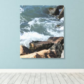 Water Splashing on Rocks Photo Canvas Afdruk (Insitu (Houten vloer))