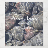 Water steentjes gepersonaliseerd wijn etiket (Enkel label)