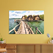 Water | Stilt Houses Over the Water Canvas Afdruk (Insitu (Woonkamer))