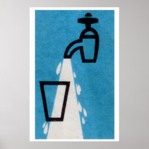 Water Stromend - Matchbox Print - Esthetische Muur