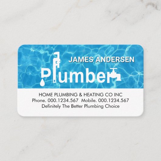 Water Surface Special Plumber Signage Visitekaartje (Voorkant)