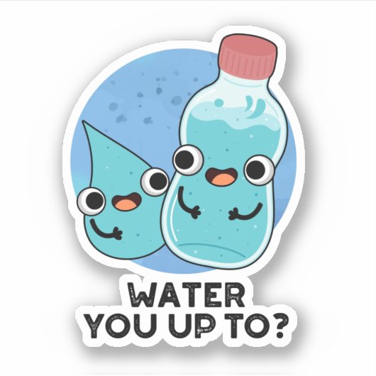 Water tot grappige waterspuit sticker (Voorkant)