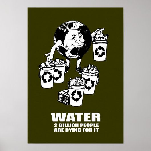 WATER - TWEE MILJARD MENSEN ZITTEN ERVOOR. POSTER (Voorkant)