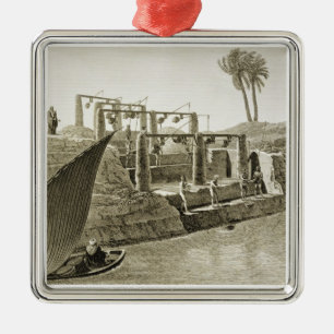 Water uit de Nijl verzamelen, bord 6 van Volum Metalen Ornament