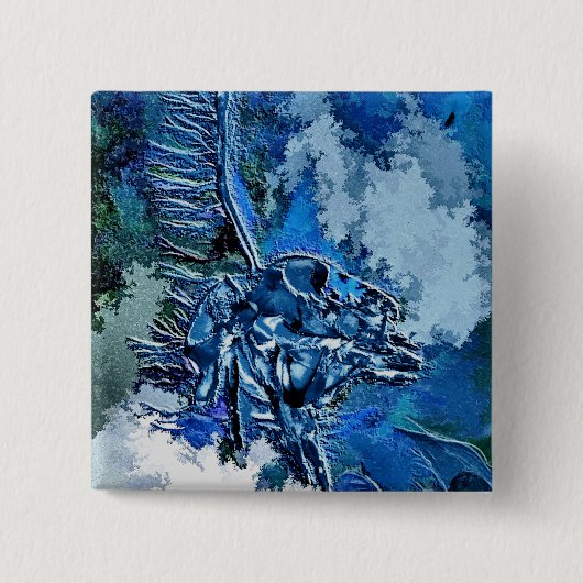 WATER VIERKANTE BUTTON 5,1 CM (Voorkant)