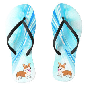 Water Wave Corgis Teenslippers