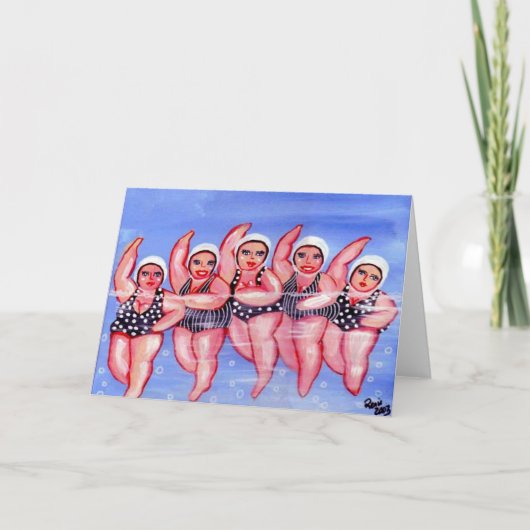 Wateraerobics divas Fun Whimsical Chubby Kaart (Voorkant)