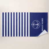 Wateranker Zeeblauw Stralen Strandlaken (Voorkant)