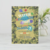 Waterballon Flight Camo Uitnodiging voor verjaarda (Staand voorkant)