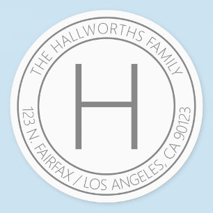 Waterbestendig Modern Grey & White Return Address Labels