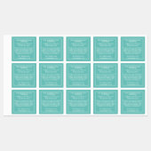 Waterbestendige blauwgroen en witte zeep bestandde labels (Vel)