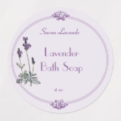 Waterbestendige lavendel Bath - zeep Label (Design 2)