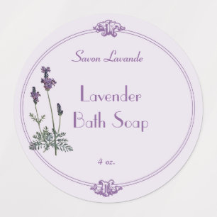 Waterbestendige lavendel Bath - zeep Label