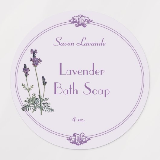 Waterbestendige lavendel Bath - zeep Label (Design 1)